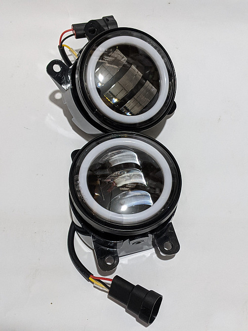 Протитуманні фари LED універсальна 3,5 дюйма 90мм туманка  +drl ДХО глазки габарит 60 ватт Харків - фото 6