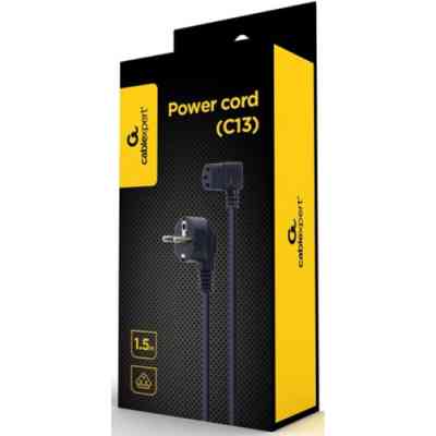 Кабель питания C13 1.5m 90° corner Cablexpert (PC-186A-VDE1B-1.5M) Винница