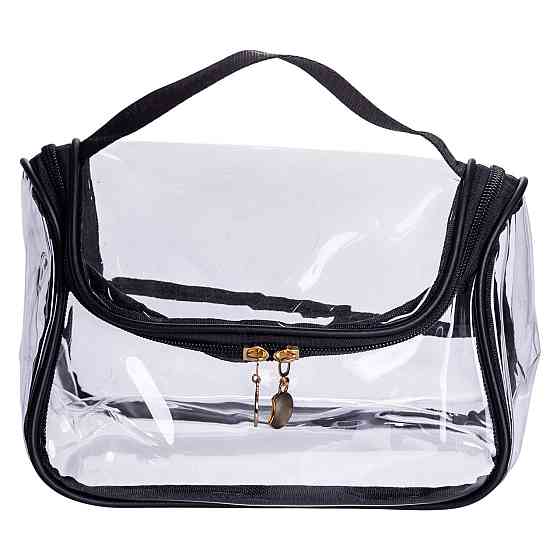 Набір прозорих жіночих косметичок для дому 2 (шт) Чорний HP-16-6K Київ