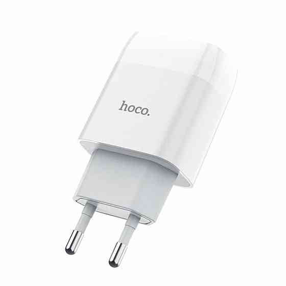 Сетевое зарядное устройство HOCO C73A Glorious dual port charger, цвет белый 6931474712912 Одесса