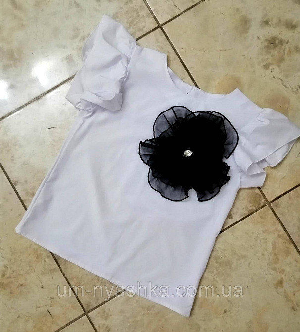 Шкільна блузка короткий рукав з квіткою на 116-140 Кривий Ріг - фото 7