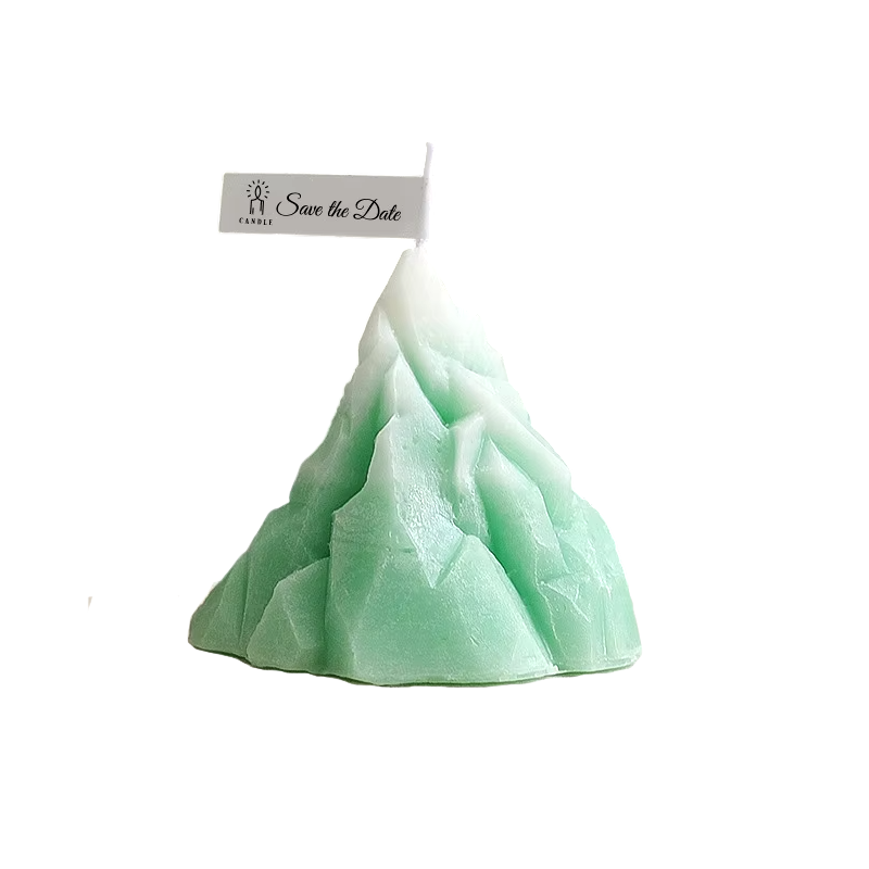 Свічка конусна у формі гори, ручної роботи, у зеленому кольорі Кам'янець-Подільський - фото 1