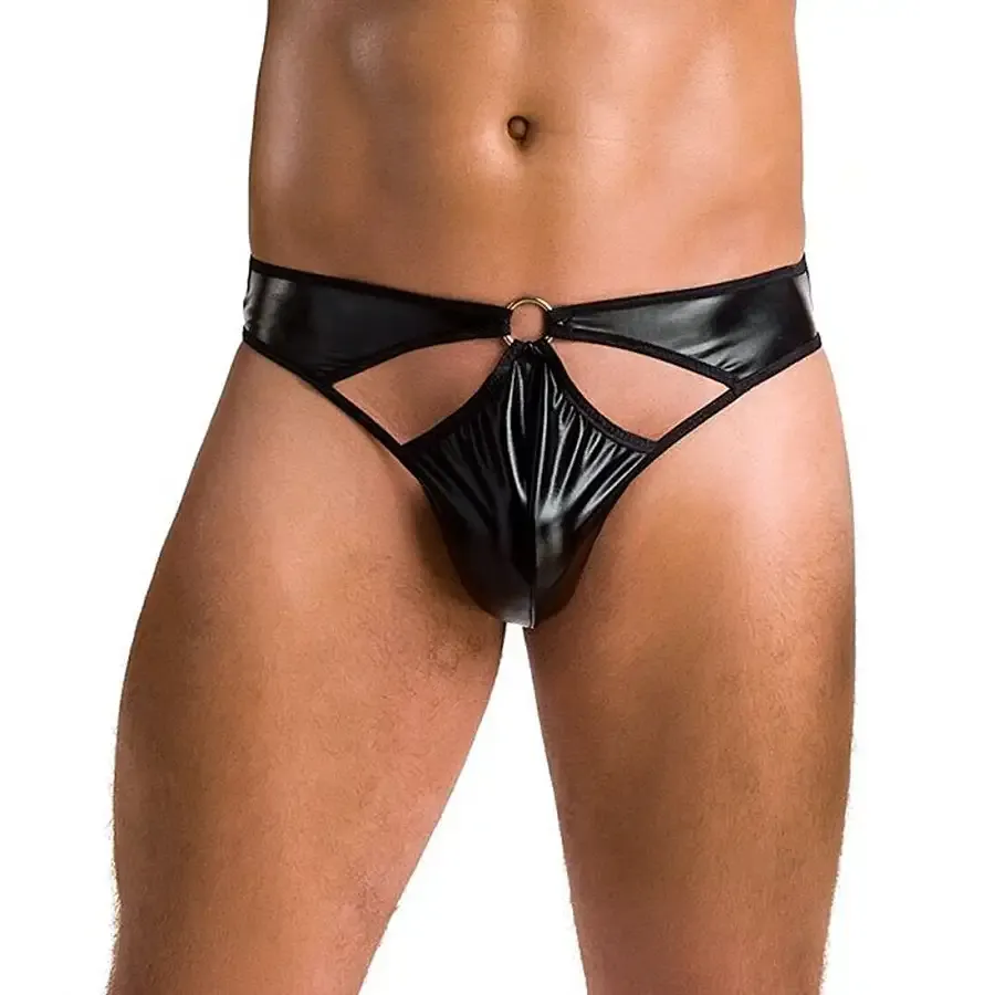 Чоловічі стринги Passion 033 THONG PAUL L/XL Black, під латекс Львів - фото 1