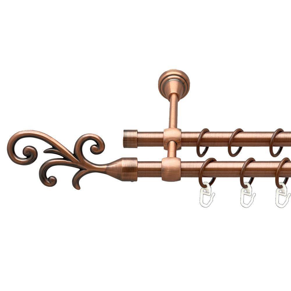 Карниз Orvit Фала металевий дворядний литий гладка труба кільце металеве Мідь 16\16 мм 240 см (00-00019731) Львов - изображение 1