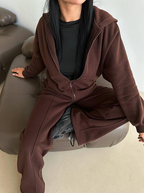 Женский теплый прогулочный костюм двойка: брюки + зип-худи трехнитка на флисе 46/48 Одесса - изображение 10