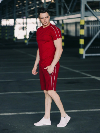 Шорти чоловічі трикотажні з кантом Бордовий M Харків