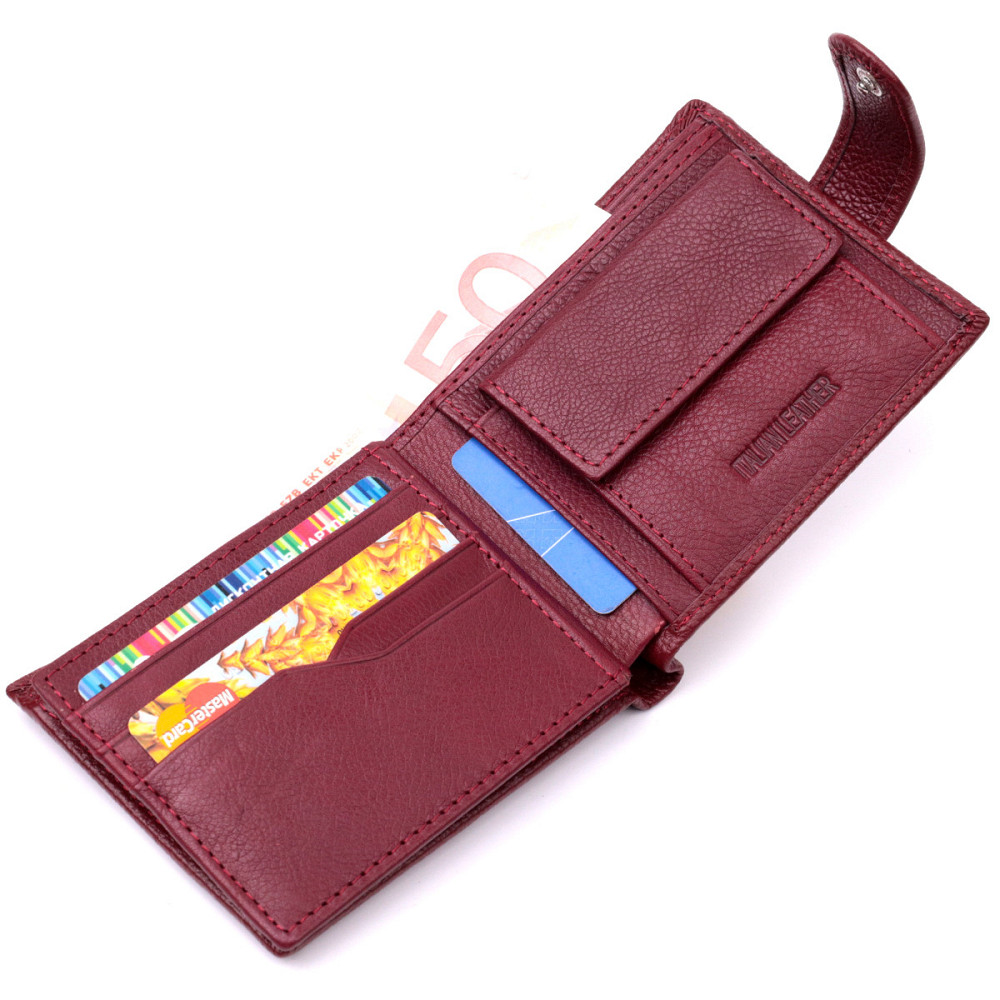 Стильное женское портмоне с блоком для карт из натуральной кожи ST Leather 19472 Бордовый Киев - изображение 6