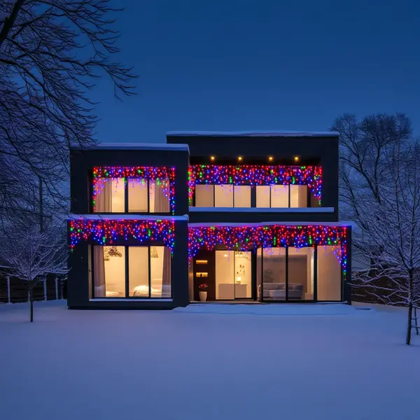 Гірлянда Бахрома 50 м, 840 LED, мультиколор, чорний провод Київ - фото 3