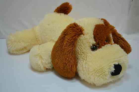 Плюшева Собачка Аліна Кулька 55 см персиковий з коричневим Київ