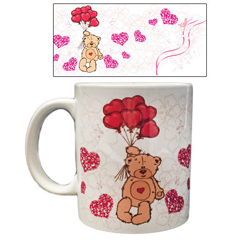 Чашка подарункова для дівчини Ведмедик з кульками Київ - фото 1