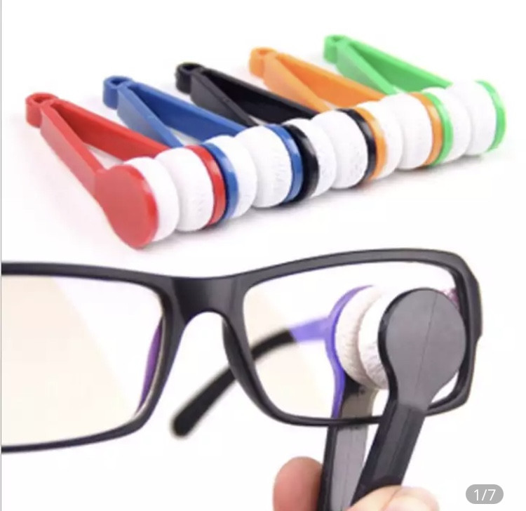 Губка салфетка для чистки очков, пинцет для чистки очков, черный цвет, размер 7*2 см Киев - изображение 2