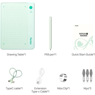 Графічний планшет Parblo Ninos NEO Green (NINOSNEO) Вінниця - фото 2