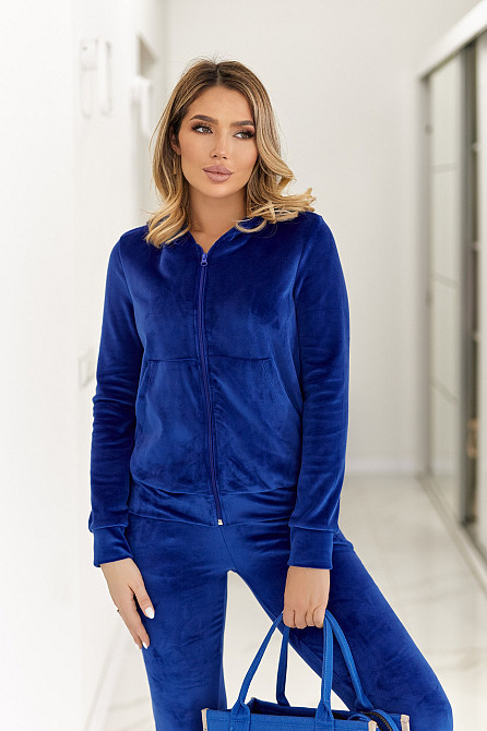 Велюровий спортивний костюм жіночий "Davos" | Норма і батал Електрик, 42-44 Київ - фото 3