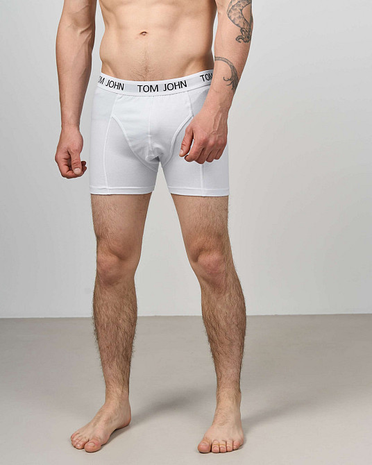 Труси-шорти чоловічі однотонні Білі — Tom John 2050 M Київ - фото 2
