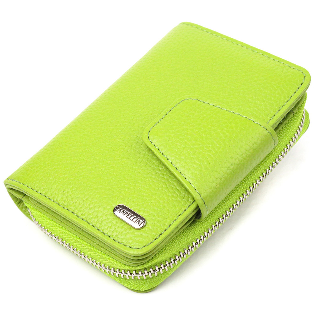 Вертикальное яркое портмоне с монетницей на молнии из натуральной кожи флотар (CANPELLINI) Киев - изображение 5