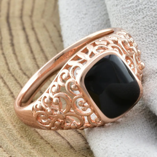 Печатка Xuping Черный Оникс 13709, черная эмаль, позолота РО, ширина 14 мм, размер 19, вес 5,2 г, мужская Киев - изображение 3