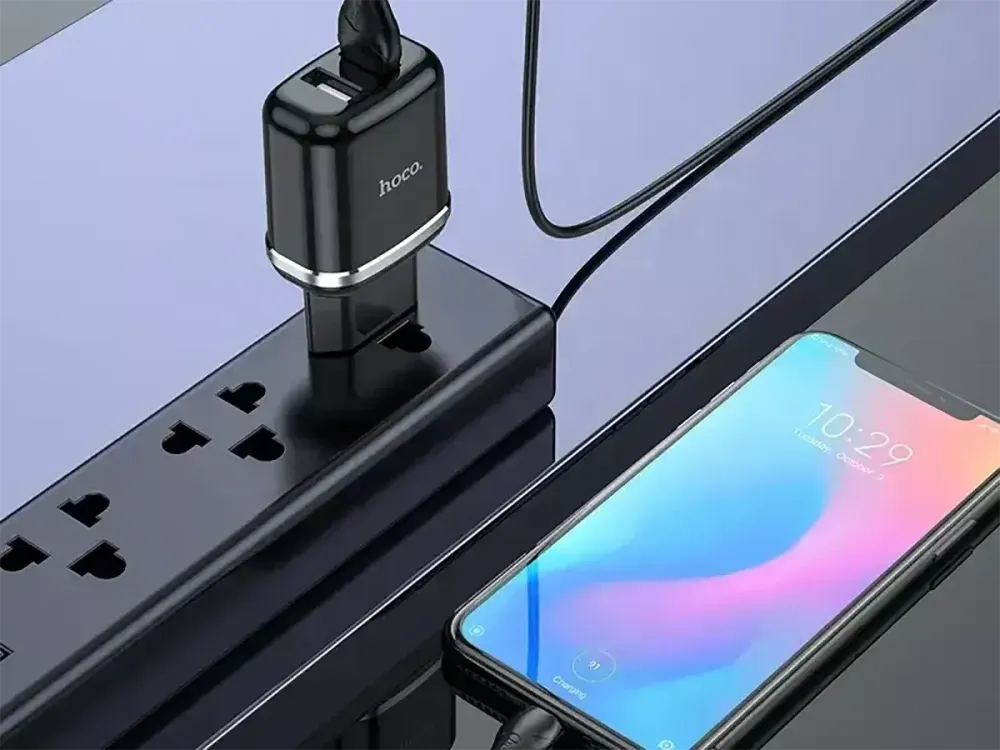 Зарядний пристрій Hoco N4 USBx2 з кабелем USB - micro USB, компактний, швидкий та безпечний Одеса - фото 10