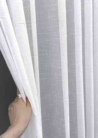 Тюль VR-Textil 1208т Івонна Льон Білий з срібним вкрапленням 300х270 см (43-046) Київ