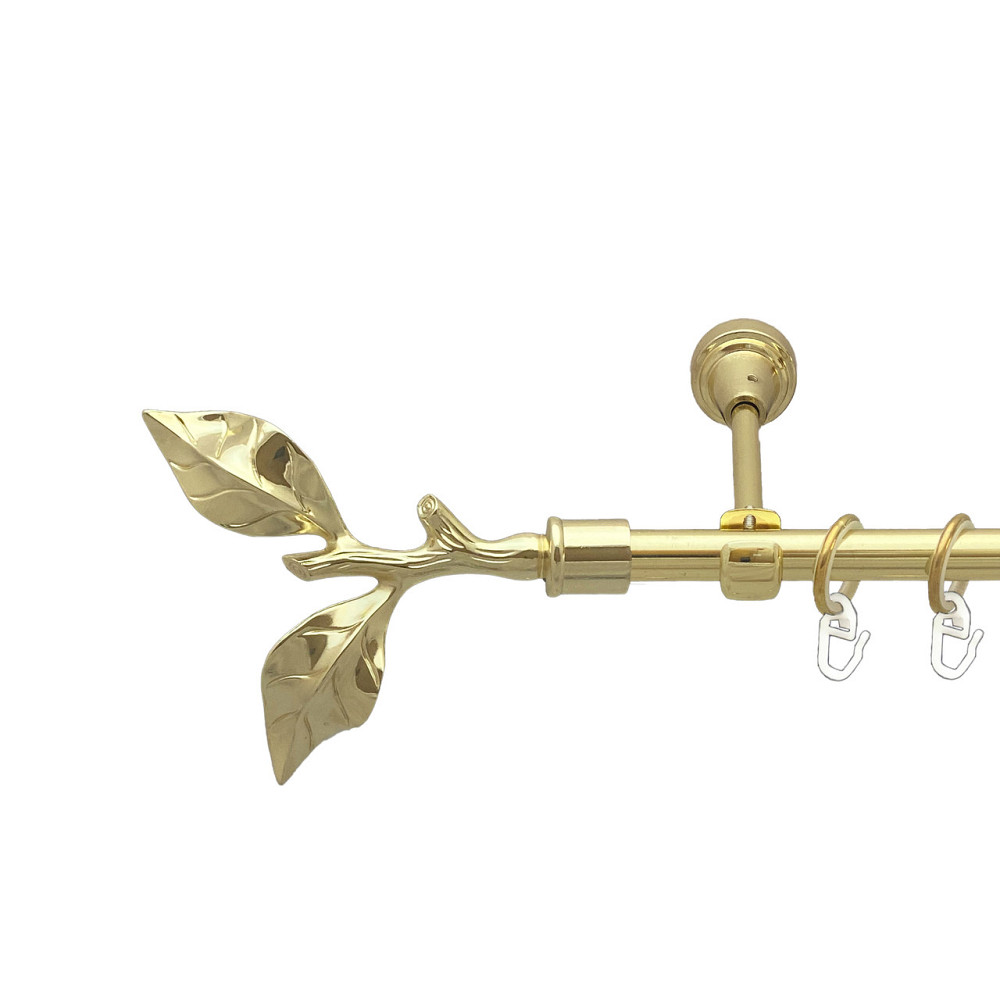 Карниз Orvit Листок Троянди металевий однорядний відкритий Золото 16 мм 200 см (00-00014080) Львів - фото 1