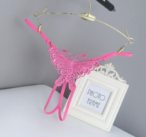 Еротичні трусики з метеликом та розрізом малинові унісекс - розмір універсальний, (на резинці) Київ - фото 1