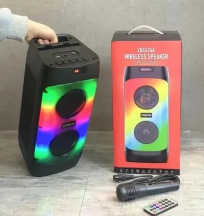 Колонка музична портативна Bluetooth ZQS4246, 30Вт, 2 динаміка, FM-радіо, LED підсвітка, еквалайзер Київ
