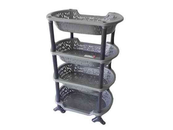 Полка 4 ящика для овощей овальная серая Харьков