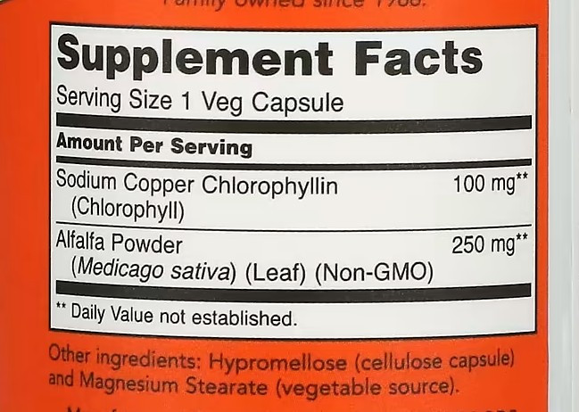 Хлорофилл, Chlorophyll, Now Foods, 100 мг, 90 вегетарианских капсул Київ - фото 6