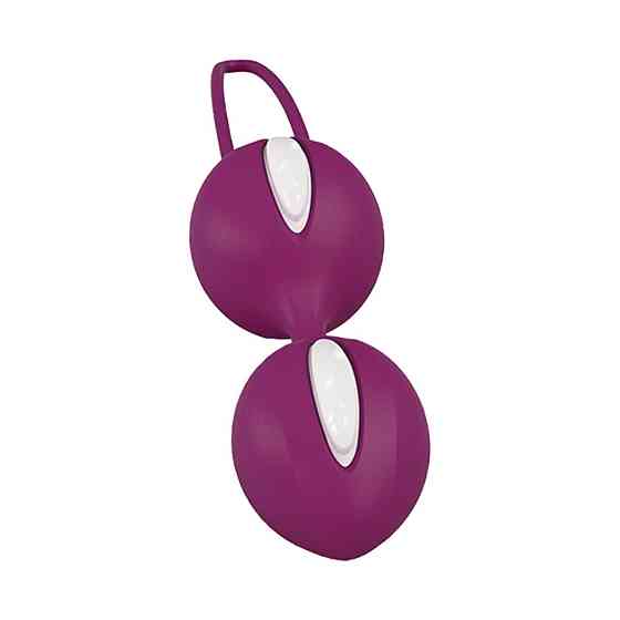 Вагінальні кульки Fun Factory SMARTBALLS DUO, бордово-білі, 2 шт, діаметр 3,2 та 3,6 см Sex Aura Київ