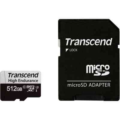 Карта пам&apos;яті Transcend 512GB microSDXC class 10 UHS-I U3 High Endurance (TS512GUSD350V) Вінниця
