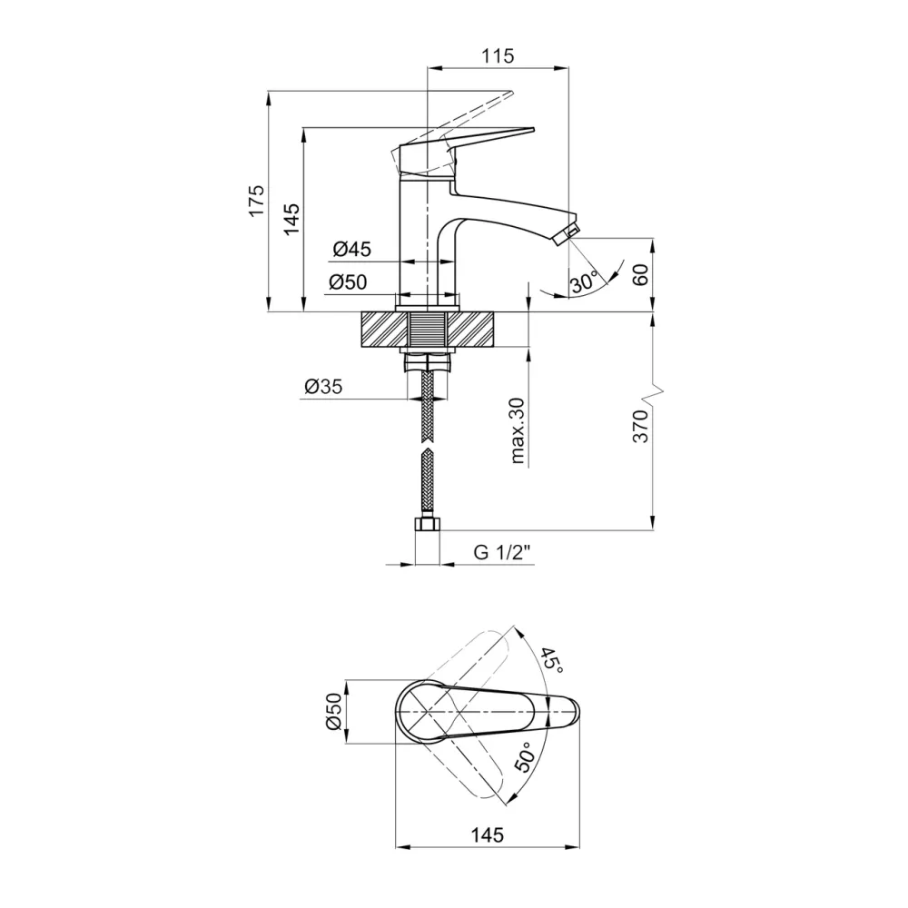 Змішувач для раковини Lidz Nicole 001F (k35) LDNIC001FCRM21880 Chrome Київ - фото 4