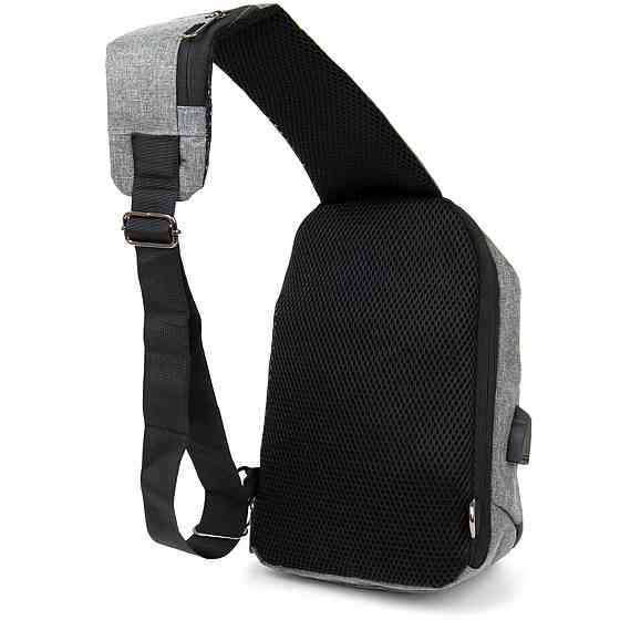 Ергономічний рюкзак через плече з кодовим замком текстильний Vintage 20554 Сірий Київ