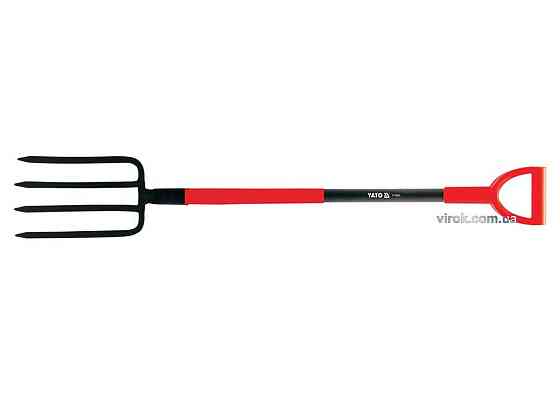 Вила садибні YATO : Металевий держак, 4-зубці, L= 1200 мм, M= 180х280 мм [6] Одесса