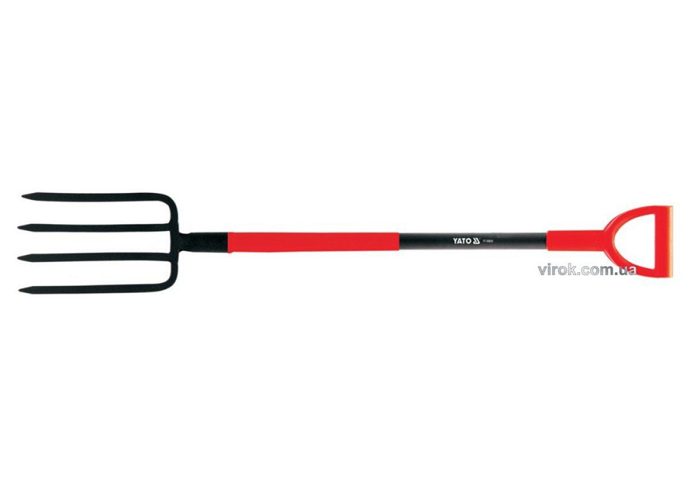 Вила садибні YATO : Металевий держак, 4-зубці, L= 1200 мм, M= 180х280 мм [6] Одесса - изображение 1