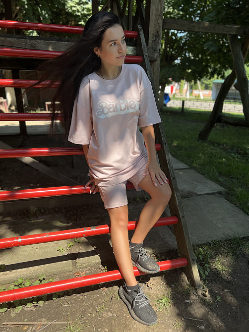Літній костюм oversize unisex - BARBIE  (шорти + футболка) Чернівці - фото 4