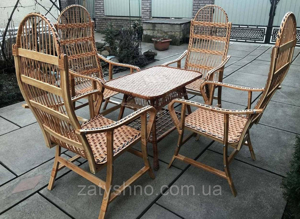 Мебель из лозы с высокими стульями на 4 людей Киев - изображение 5