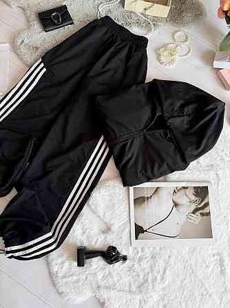 Жіночий стильний повсякденний костюм-двійка якісна двонитка Чорний, 46/48 Одеса