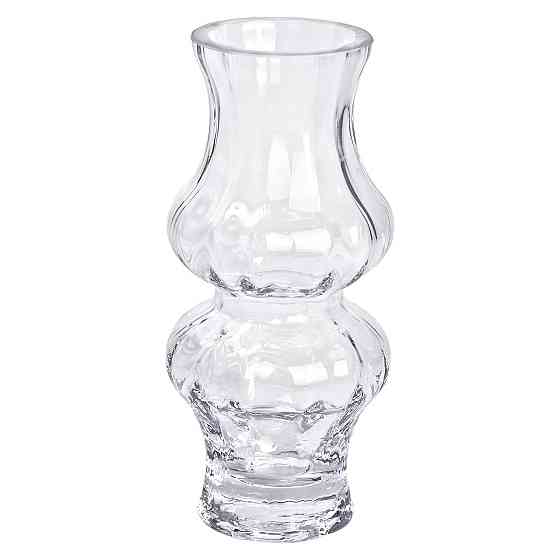 Прозрачная стеклянная ваза для цветов 20.5 см с подарком Киев