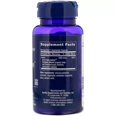 Травы Life Extension Морской Йод, Sea-Iodine, 1000 мкг, 60 вегетарианских капсул (LEX-17406) Винница - изображение 2
