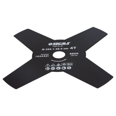 Нож для триммера Sigma 255x25.4мм, 4Т (5624321) Винница - изображение 3