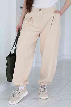 Жіночі широкі штани джогери "Flavio" | Батал Бежевий, 54-56 Київ
