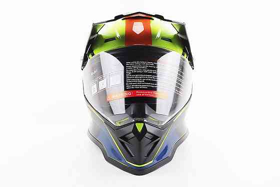 Шолом кросовий/ендуро/АТV зі склом BLD-819-7 S (55-56см), ЧОРНИЙ/ЖОВТО-ПОМАРАНЧЕВИЙ Киев