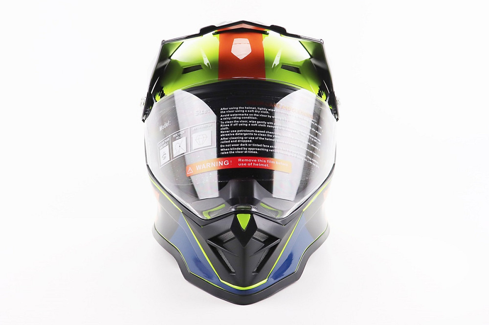 Шолом кросовий/ендуро/АТV зі склом BLD-819-7 S (55-56см), ЧОРНИЙ/ЖОВТО-ПОМАРАНЧЕВИЙ Киев - изображение 4