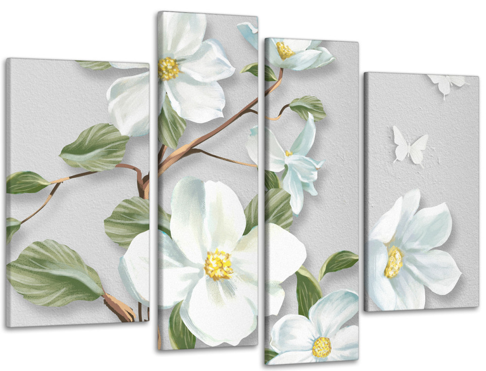 Модульна картина у спальню, вітальню Абстракція Квіти Art-613_4 90x132 см Київ - фото 1