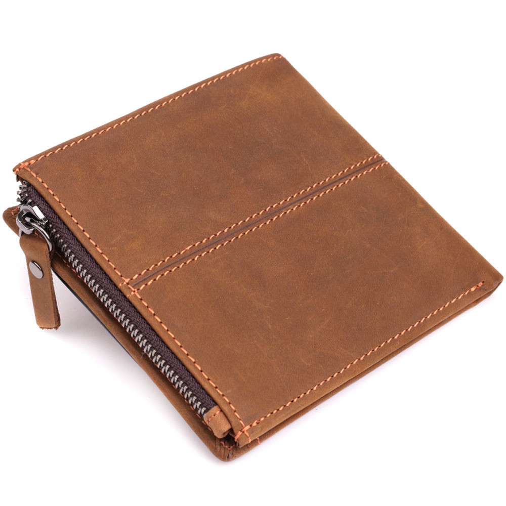 Мужской кожаный кошелек для карт купюр и монет Vintage 22856 Коричневый Киев - изображение 12