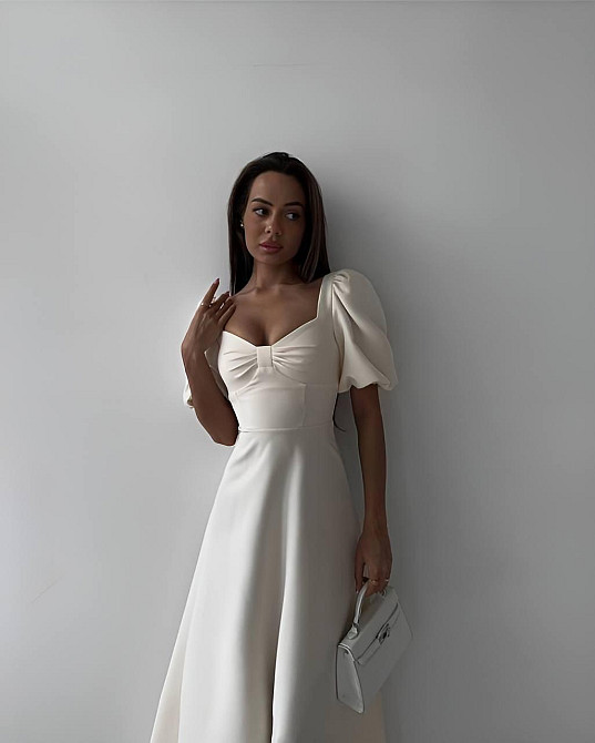 Жіноча романтична приталена міді сукня костюмка Одеса - фото 2