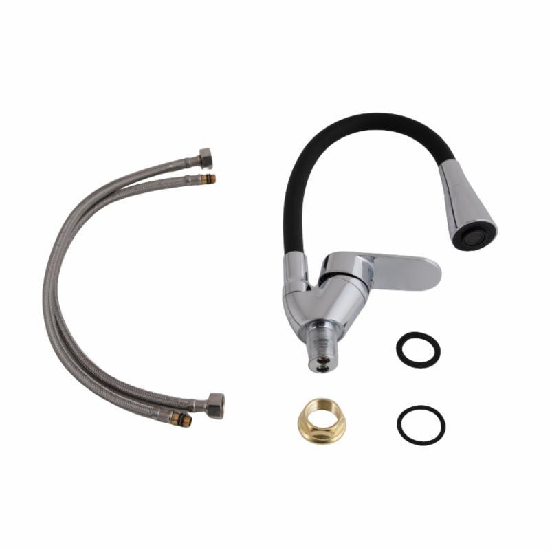 Змішувач для кухні з гнучким виливом Lidz Tani 008F3 (k40) LDTAN008F3BCR39484 BCR чорний/хром Київ - фото 4