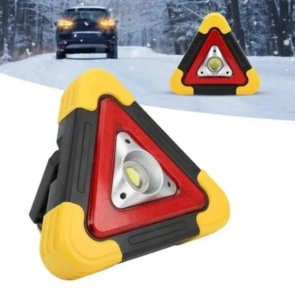 Знак "Аварійна зупинка" в авто трикутний, акумуляторний на сонячній батареї з ліхтарем і ручкою Кам'янець-Подільський - фото 8