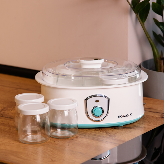 Йогуртниця електрична на 7 баночок по 180 (мл) апарат для приготування йогурту 20 Вт йогуртниця з таймером для дому SK2304 Коломия - фото 5