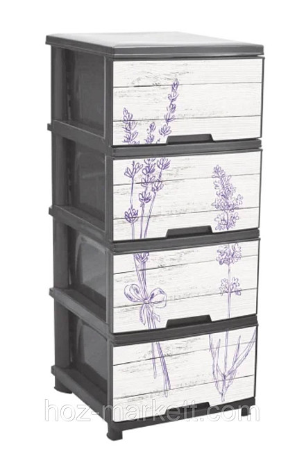 Комод пластиковый серый 