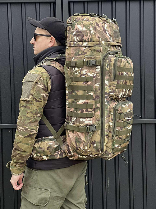 Тактичний рюкзак хакі 100 л. транспортний міцний Одеса - фото 4